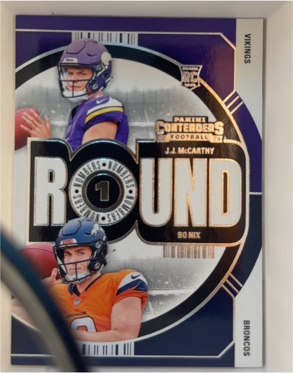2024 Panini Contenders Round Numbers #4 J.J. McCarthy Bo Nix — front