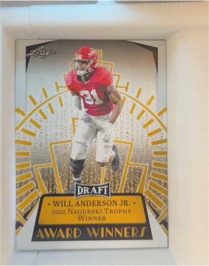 2023 Leaf Draft #17 Will Anderson Jr. Award Winners — front