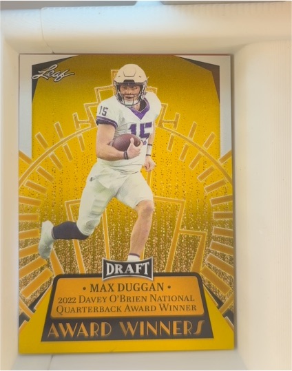 2023 Leaf Draft Award Winners Gold #16 Max Duggan — front