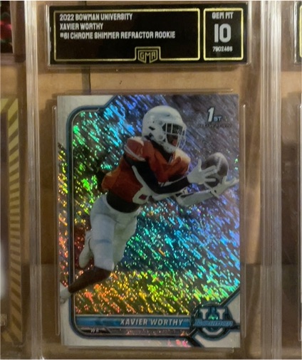 2022 Bowman University #86 Xavier Worthy Chrome Shimmer Refractor Rookie — front