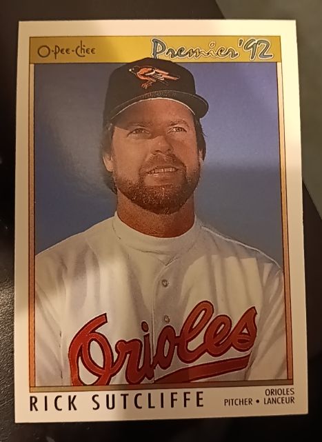 1992 O-Pee-Chee Premier #98 Rick Sutcliffe Baltimore Orioles — front