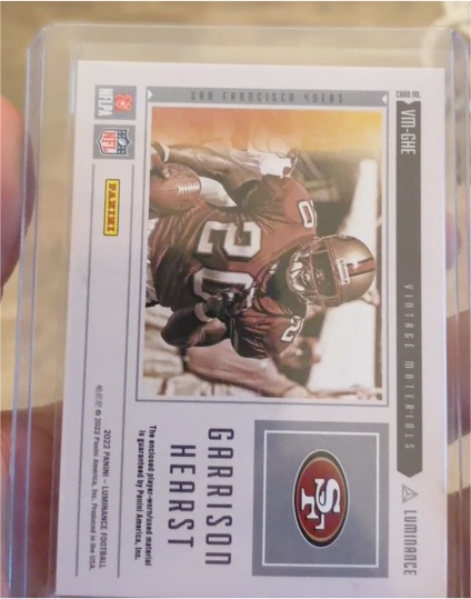 2002 Panini Vintage Materials VM-GHE Garrison Hearst — front