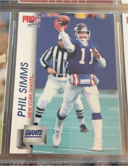 1992 Pro Set #595 Phil Simms — front