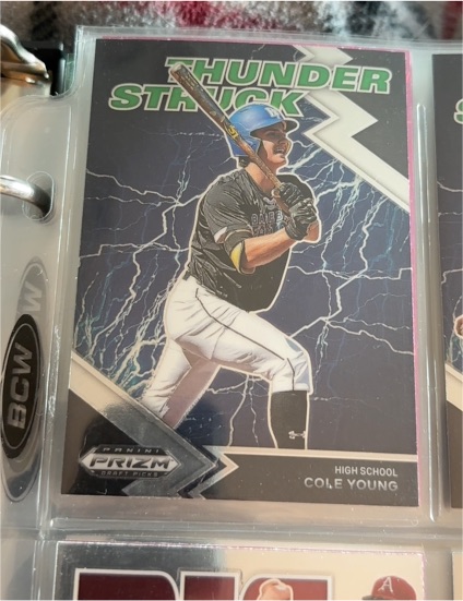 2022 Panini Prizm Draft Picks #TH-CY Cole Young Thunder Struck — front