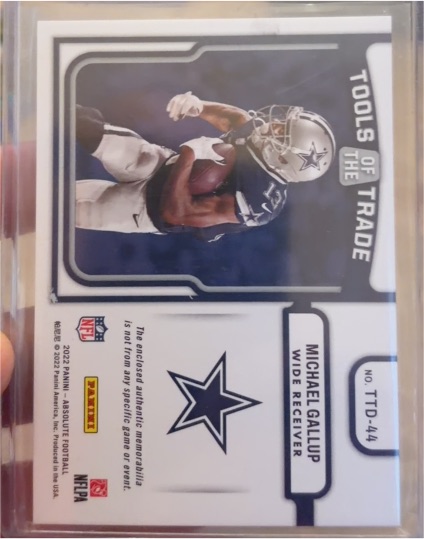 2022 Panini Absolute Football Tools of the Trade #TTD-44 Michael Gallup — front