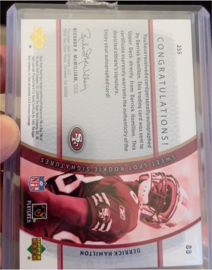 2007 Upper Deck Sweet Spot Rookie Signatures #255 Derrick Hamilton — front
