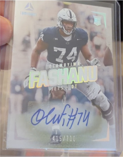 2024 Panini Luminance #114 Olumuyiwa Fashanu Rookie Luminance Autographs — front