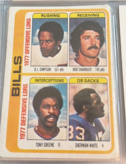 1978 Topps #503 Buffalo Bills Team Leaders O.J. Simpson — front