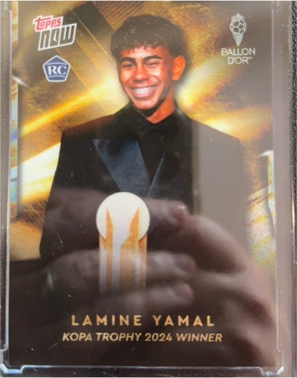 2024 Topps Now #3 Lamine Yamal Kopa Trophy Winner Rookie Card — front