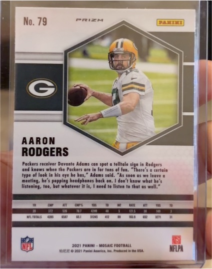 2021 Panini Mosaic #79 Aaron Rodgers — front