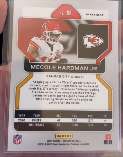 2021 Panini Prizm #188 Mecole Hardman Jr. — front