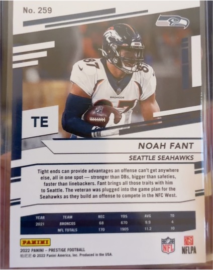 2022 Panini Prestige #259 Noah Fant — front