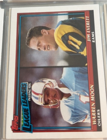 1991 Topps #8 Warren Moon / Jim Everett — front
