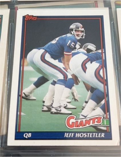 1991 Topps #28 Jeff Hostetler — front