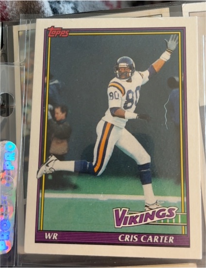 1991 Topps #386 Cris Carter Minnesota Vikings — front