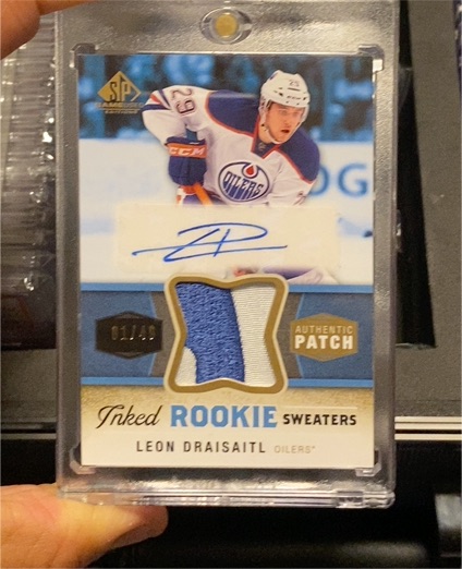 2014-15 SP Game Used Inked Rookie Sweaters #IRSCL Leon Draisaitl — front