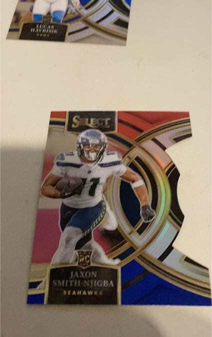2024 Panini Select #174 Jaxon Smith-Njigba Rookie Red Blue Prizm Die-Cut — front