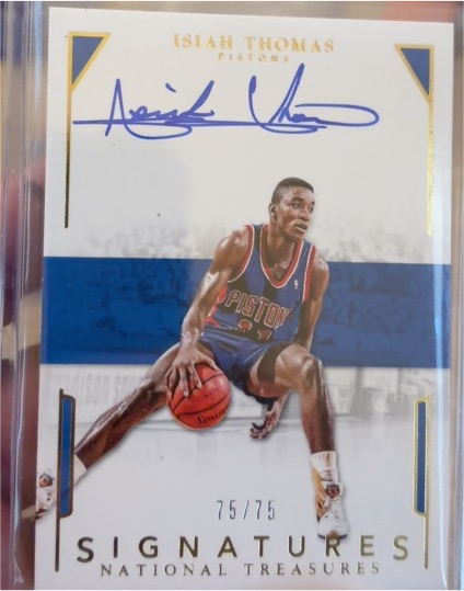 2016 Panini National Treasures Signatures #75 Isiah Thomas — front
