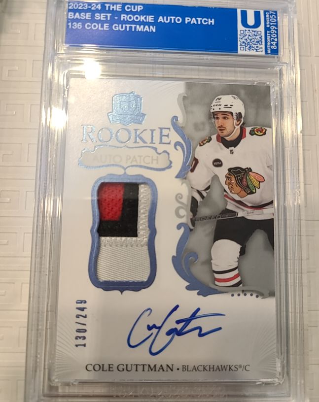 2023-24 Upper Deck The Cup #136 Cole Guttman Rookie Auto Patch — front