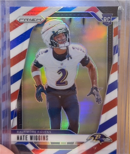 2024 Panini Prizm #380 Nate Wiggins Red White and Blue — front