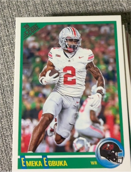 2025 Panini Score #8 Emeka Egbuka Anniversary Rookie — front