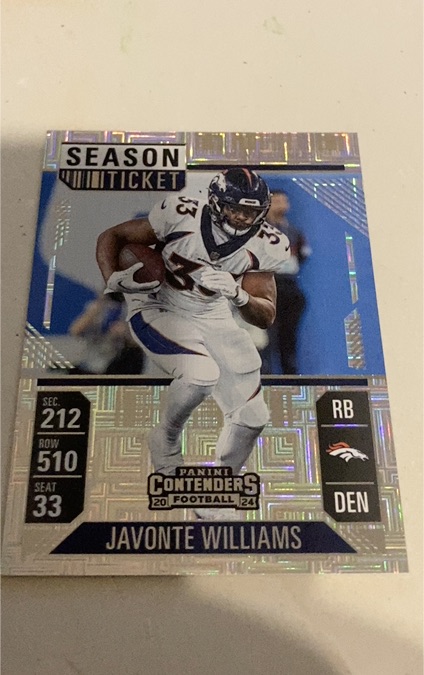 2024 Panini Contenders Season Ticket #29 Javonte Williams — front
