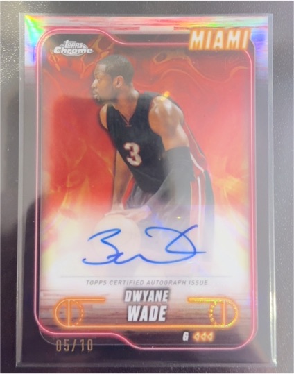 2024-25 Topps Chrome Basketball Dwyane Wade Auto Orange Geometric Refractor #TCA-DW — front