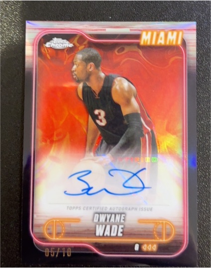 2025 Topps Chrome Autograph Orange Geometric Refractor #TCA-DW Dwyane Wade — front
