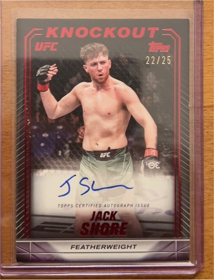 2024 Topps UFC Knockout #22/25 Jack Shore Red Parallel — front