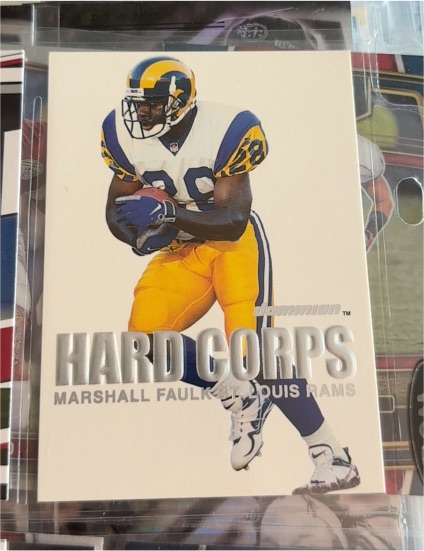 2000 SkyBox Dominion Hard Corps #5 Marshall Faulk — front