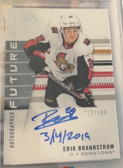 2019-20 Upper Deck SP Authentic Future Watch #022 Erik Brannstrom — front
