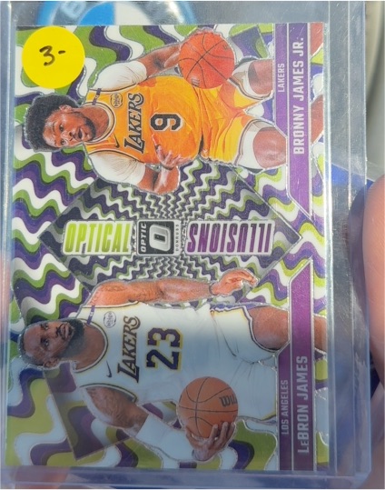 2024-25 Donruss Optic #2 LeBron James / Bronny James Optical Illusions — front