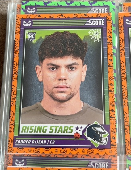 2024 Panini Score-A-Treat #13 Cooper DeJean Rookie Orange Pumpkins — front