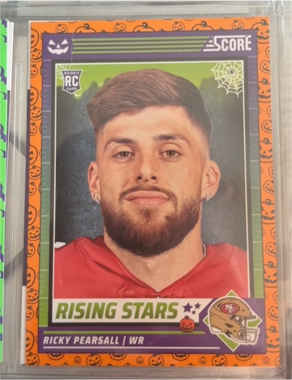 2024 Panini Score-A-Treat #42 Ricky Pearsall Rising Stars Orange Pumpkin Rookie — front