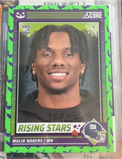 2024 Panini Score-A-Treat #37 Malik Nabers Rising Stars Green Bats — front