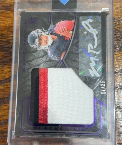 2024 Panini National Treasures Michael Penix Jr Rookie Patch Auto #17/25 — front