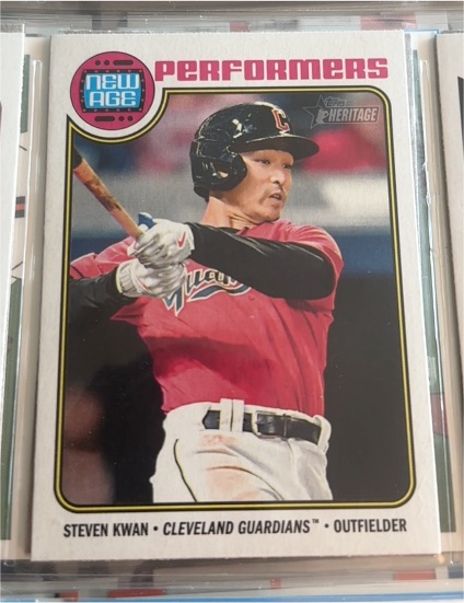 2023 Topps Heritage #NA-24 Steven Kwan New Age Performers — front