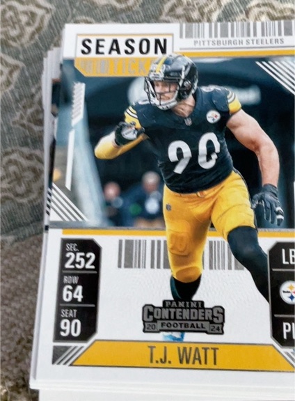 2024 Panini Contenders #83 T.J. Watt Season Ticket — front