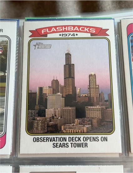 2023 Topps Heritage News Flashbacks #NF-1 Observation Deck Opens on Sears Tower — front