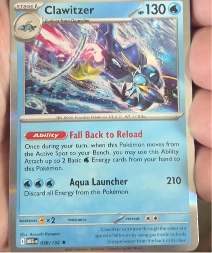 2025 Pokémon Mega Evolution #038 Clawitzer — front