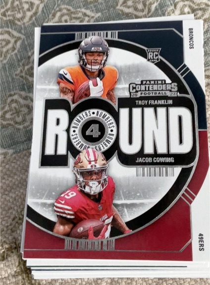 2024 Panini Contenders Round Numbers #15 Troy Franklin Jacob Cowing — front