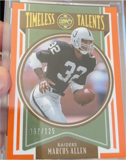 2022 Panini Legacy Timeless Talents Orange #15 Marcus Allen — front