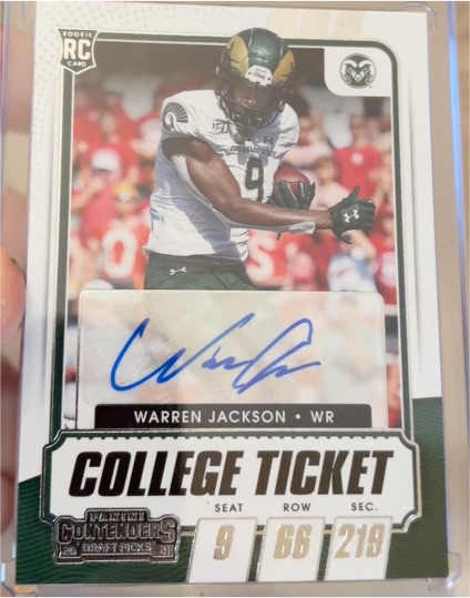 2021 Panini Contenders Draft Picks #244 Warren Jackson — front
