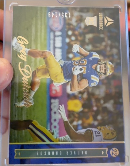 2022 Panini Luminance #200 Greg Dulcich Denver Broncos — front