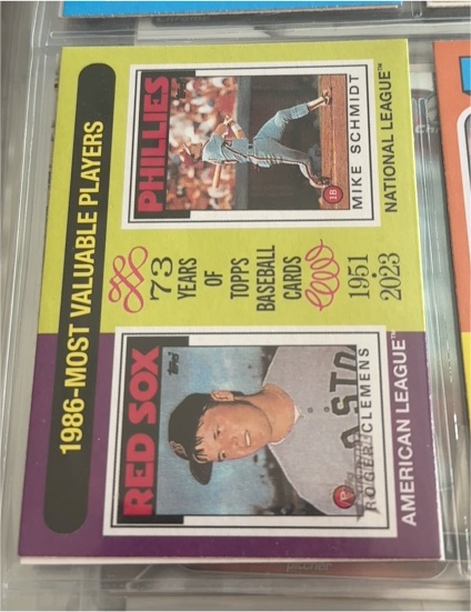 2024 Topps Heritage #197 1986 MVPs (Roger Clemens / Mike Schmidt) — front