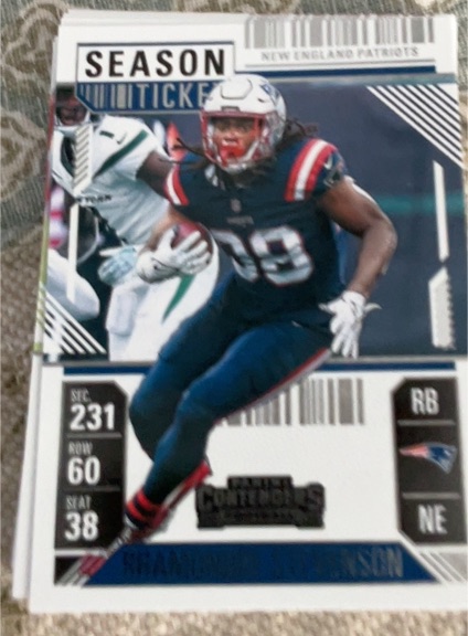 2024 Panini Contenders #68 Rhamondre Stevenson Season Ticket — front