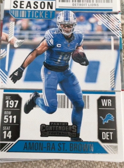 2024 Panini Contenders Season Ticket #33 Amon-Ra St. Brown — front