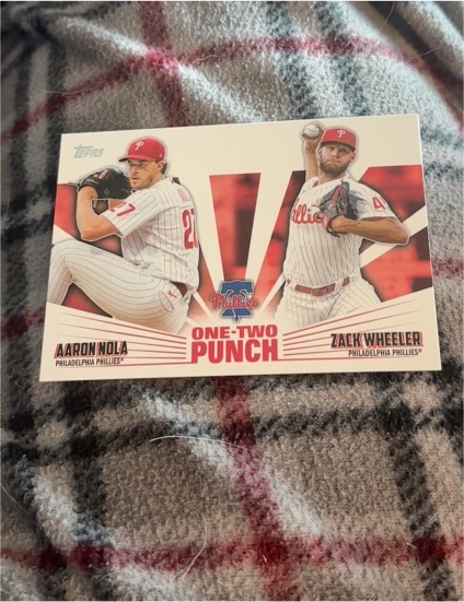 2023 Topps Series 1 #12P-10 Aaron Nola Zack Wheeler One-Two Punch — front