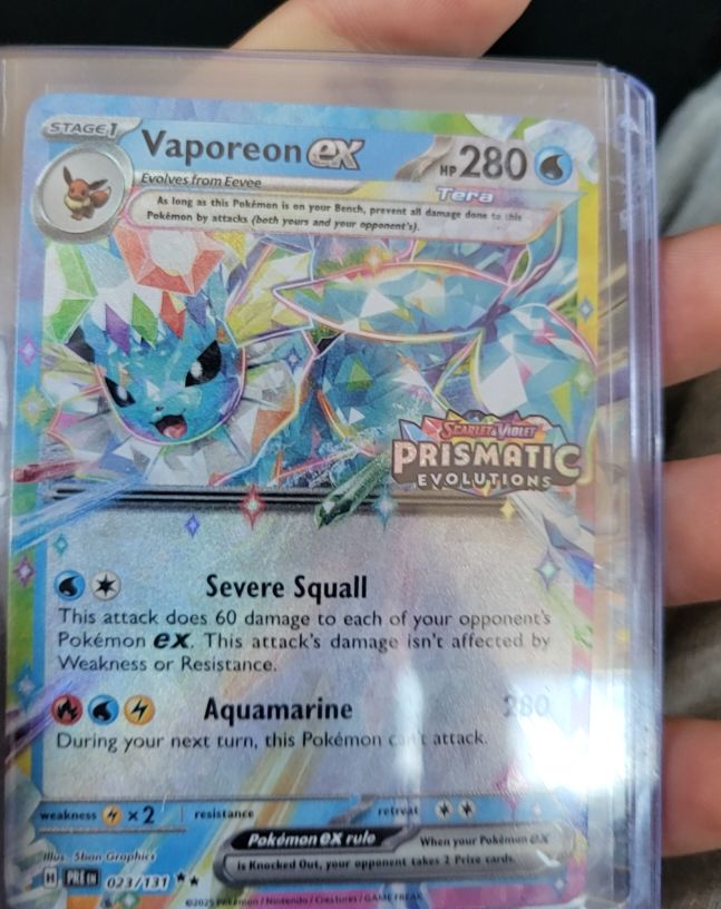 2025 Pokemon TCG Prismatic Evolutions #023 Vaporeon ex — front