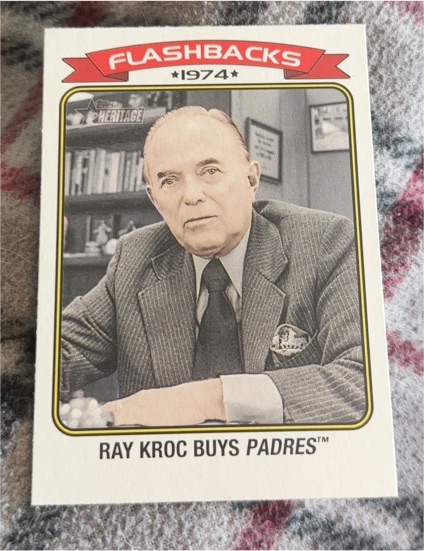 2023 Topps Heritage News Flashbacks #NF-4 Ray Kroc Buys Padres — front